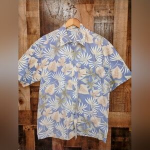 Half Moon Bay Men's Hawaiian Floral Shirt Short Sleeve Size Large Cotton